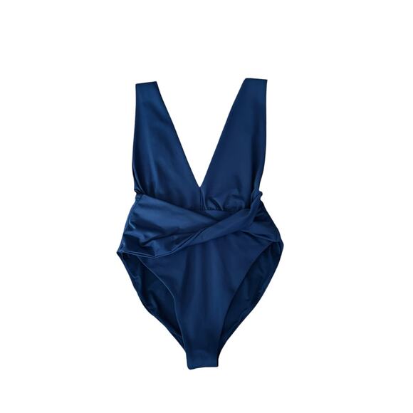 NEW Agua Bendita Ellis One Piece Blue Deep V Neck Open Back Latin Swimsuit XL - Picture 9 of 15
